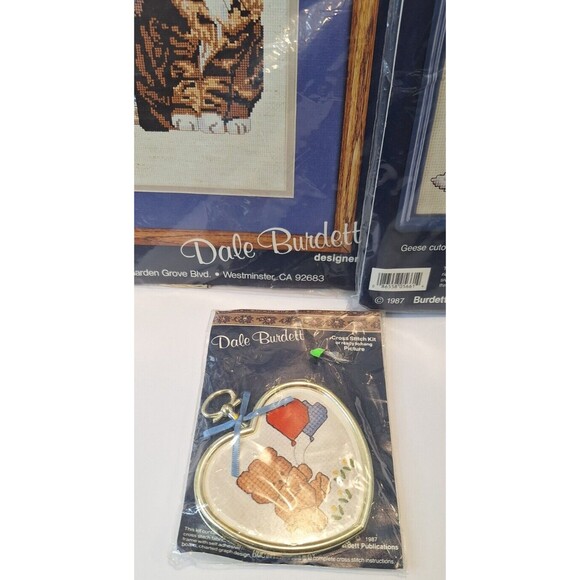 Lot of 5 DALE BURDETT Cross Stitch Vintage Frame Sealed Variety 1980's Original - Picture 7 of 9
